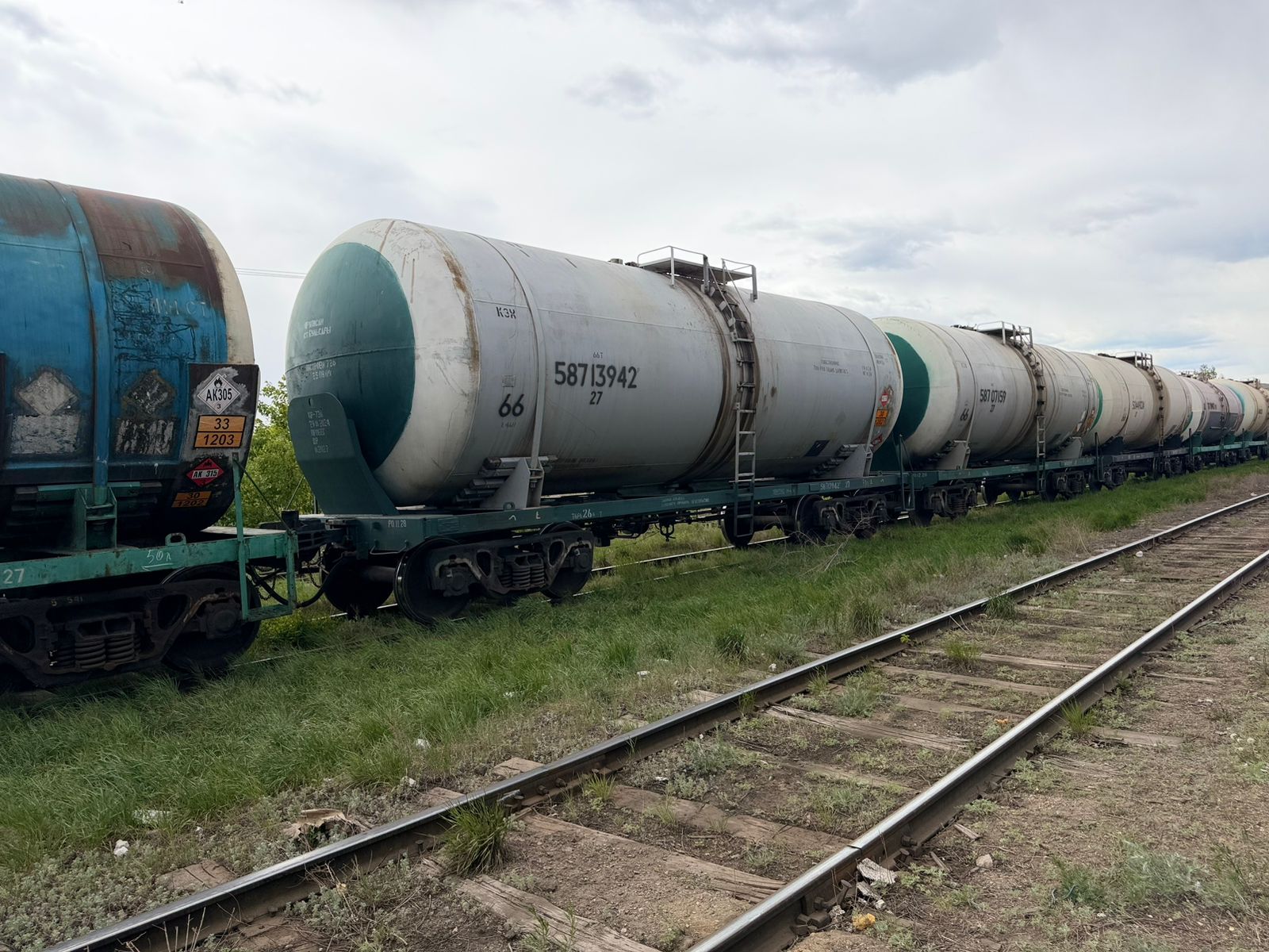 Железнодорожные цистерны с нефтепродуктами